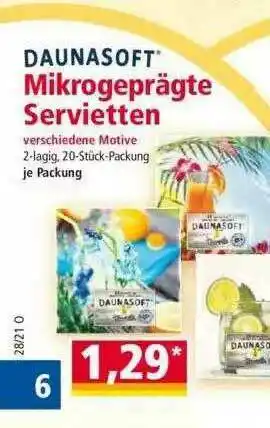 Norma Daunasoft Mikrogeprägte Servietten Angebot