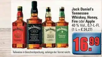 alldrink Jack Daniel's Tennessee Whiskey, Honey, Fire Oder Apple Angebot