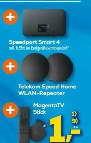 Euronics XXL Speedport smart4, telekom speed home wlan-repeater oder magentatv stick Angebot