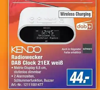 Expert Technomarkt Kendo radiowecker dab clock 21ex weiß Angebot