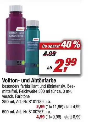 toom Baumarkt Toom vollton- und abtönfarbe Angebot
