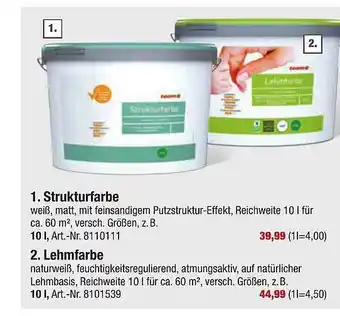 toom Baumarkt Strukturfarbe oder lehmfarbe toom Angebot