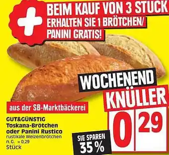Edeka Gut & günstig toskana-brötchen oder panini rustico Angebot