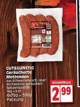 Edeka Gut & günstig geräucherte mettenden Angebot