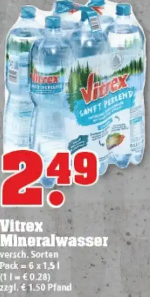 trinkgut Vitrex Mineralwasser 6x1,5L Angebot