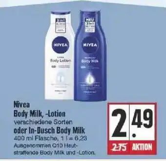 Edeka Nivea Body Milk, Lotion Oder In-dusch Body Milk Angebot