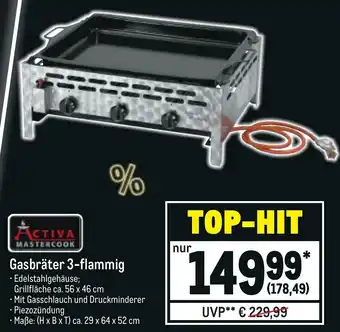 METRO Activa Mastercook Gasbräter 3-flammig Angebot