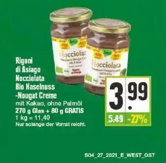 Edeka Rigoni Di Asiago Nocciolata Bio Haselnuss Nougat Creme Angebot