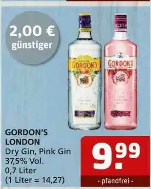 Getränke Quelle Gordon's London Dry Gin, Pink Gin Angebot