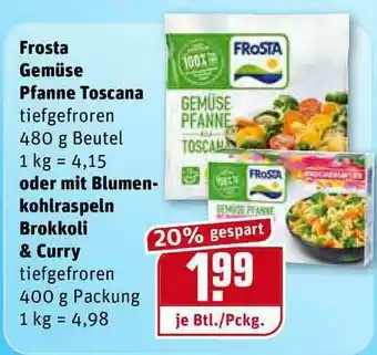 REWE Kaufpark Frosta Gemüse Pfanne Toscana Oder Mit Blumenkohlraspeln Brokkoli & Curry Angebot