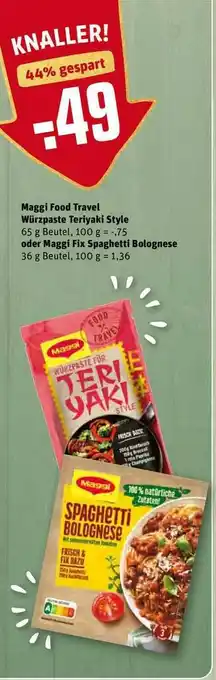 REWE Kaufpark Maggi Food Travel Würzpaste Teriyaki Style Oder Maggi Fix Spaghetti Bolognese Angebot