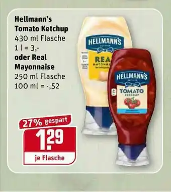 REWE Kaufpark Hellmann's Tomato Ketchup Oder Real Mayonnaise Angebot