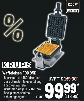 METRO Krups Waffeleisen FDD 95D Angebot