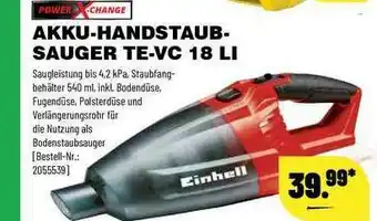 Leitermann Baumarkt Einhell Akku-handstaubsauger Te-vc18li Angebot