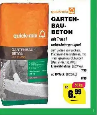 Leitermann Baumarkt Quick-mix Gartenbaubeton Angebot