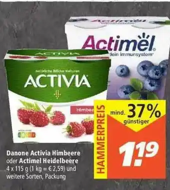 Marktkauf Danone Activia Himbeere Oder Actimel Heidelbeere Angebot