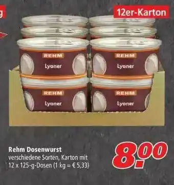 Marktkauf Rehm Dosenwurst Angebot