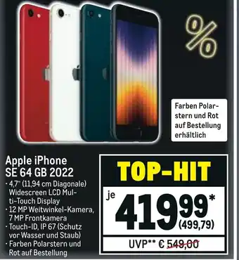 METRO Apple iPhone SE 64 GB 2022 Angebot
