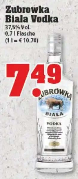 trinkgut Zubrowka Biala Vodka 0,7L Angebot