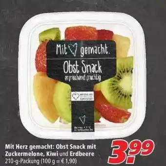 Marktkauf Mit Herz Gemacht: Obst Snack Mit Zuckermelone, Kiwi Und Erdbeere Angebot