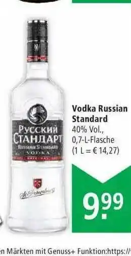 Marktkauf Vodka Russian Standard Angebot