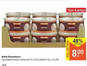 Marktkauf Rehm Dosenwurst Angebot