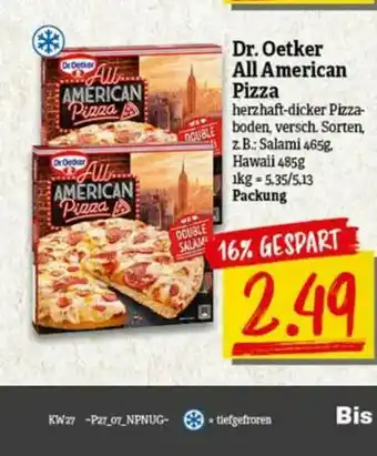 nah & gut Dr Oetker All American Pizza Angebot