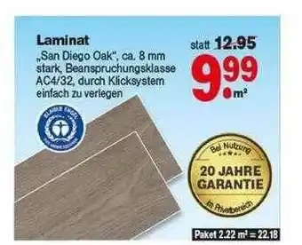 Repo Markt Laminat „san Diego Oak” Angebot