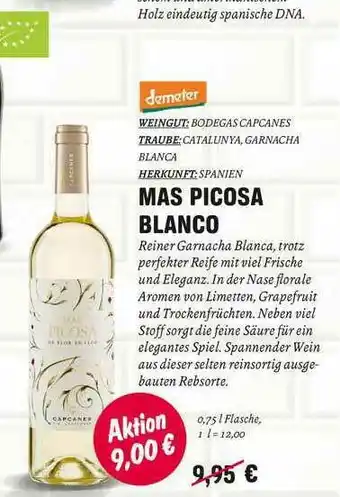 Temma Demeter Mas Picosa Blanco Angebot