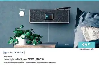 Aldi Nord Medion Life Home Style Audio-system P85700 Md88700 Angebot