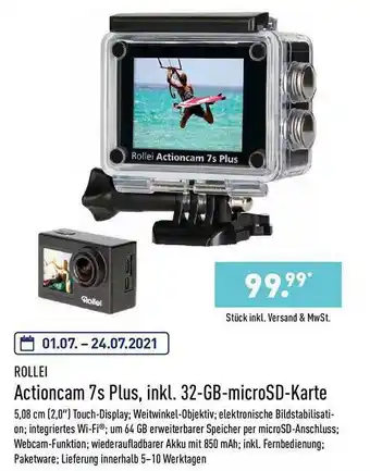 Aldi Nord Rollei Actioncam 7s Plus, Inkl. 32-gb-microSD-karte Angebot