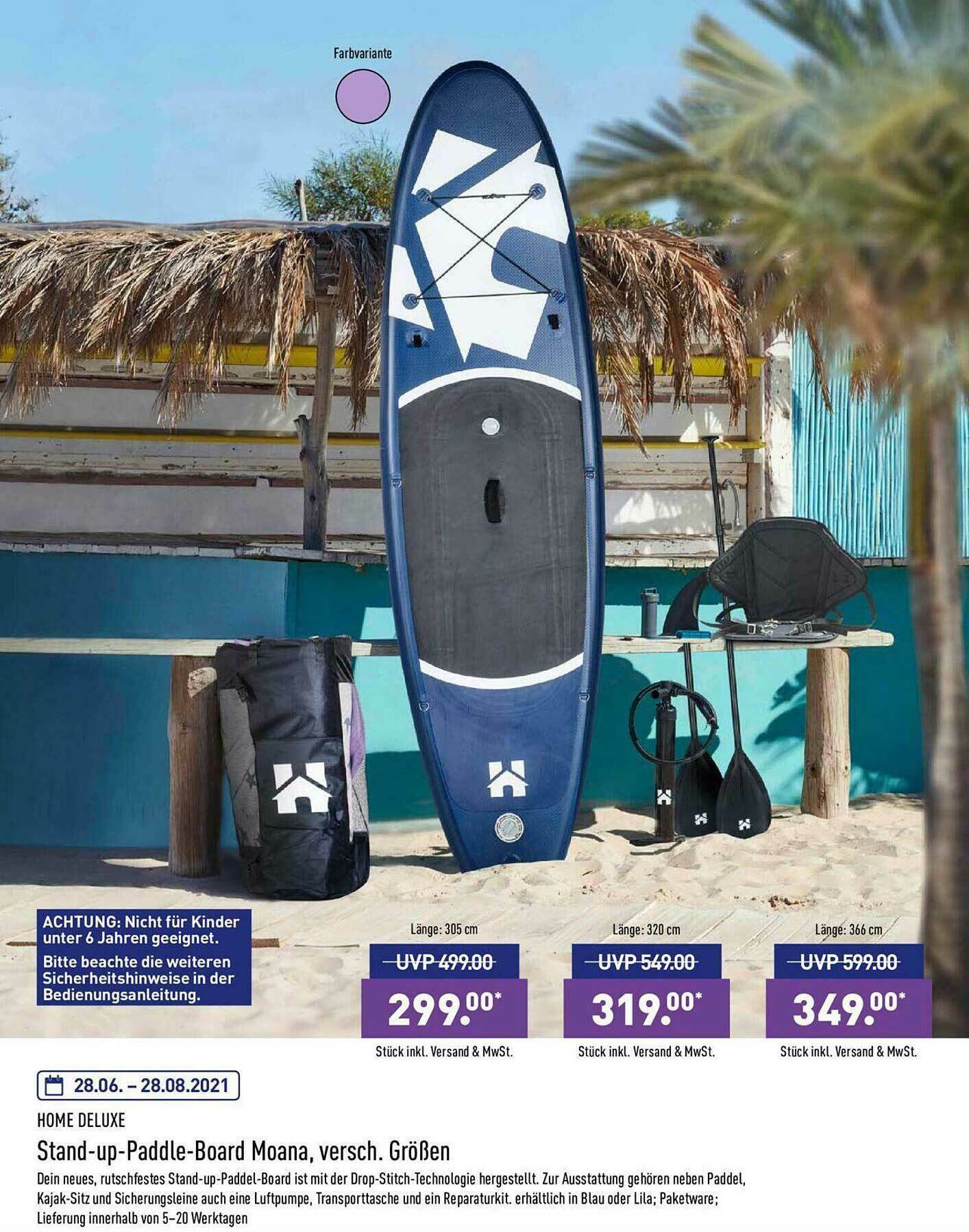 Home Deluxe Standuppaddleboard Moana Angebot bei Aldi Nord