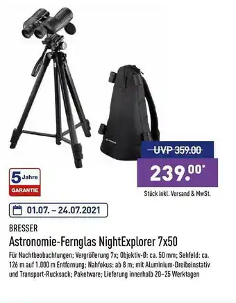 Aldi Nord Bresser Astronomie-fernglas Nightexplorer 7x50 Angebot