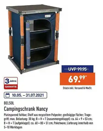 Aldi Nord Belson Campingschrank Nancy Angebot