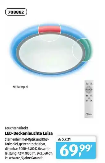 Aldi Süd Led-deckenleuchte Luisa Angebot