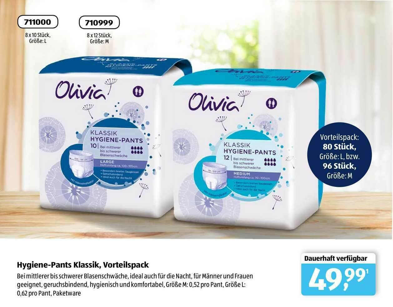 Hygienepants Klassik, Vorteilspack Olivia Angebot bei Aldi Süd