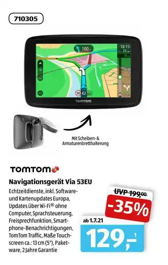 Aldi Süd Tomtom Navigationsgerät Via 53eu Angebot