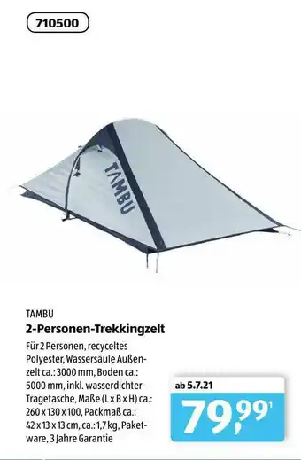 Aldi Süd Tambu 2-personen-trekkingzelt Angebot