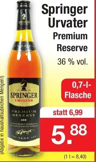 Zimmermann Springer Urvater Premium Reserve 0,7L Angebot