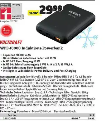 Conrad Voltcraft wpb-10000 induktions-powerbank Angebot