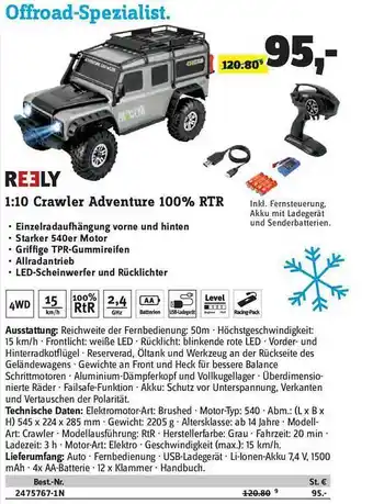 Conrad Reely 1:10 crawler adventure 100% rtr Angebot