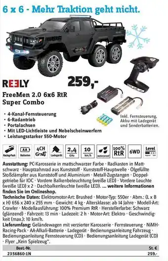 Conrad Reely freemen 2.0 6x6 rtr super combo Angebot