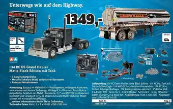 Conrad Tamiya 1:14 rc us grand hauler matte black edition mit tank Angebot
