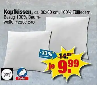 SB Lagerkauf Kopfkissen Angebot