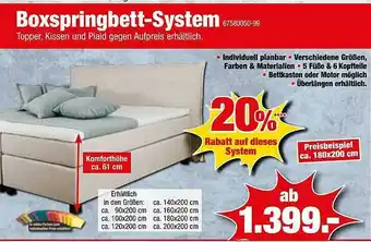 SB Lagerkauf Boxspringbett-system Angebot