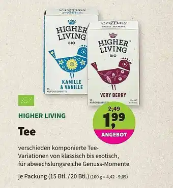 Biomarkt Higher Living Tee Angebot