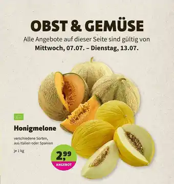 Biomarkt Honigmelone Angebot