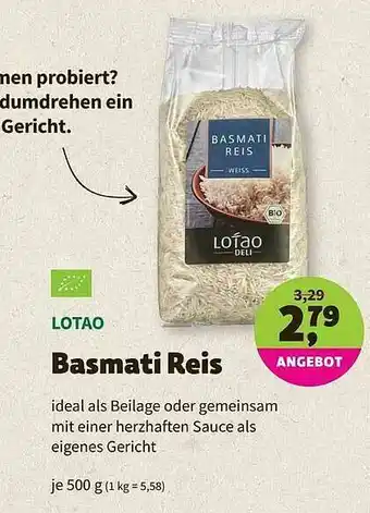 Biomarkt Lotao Basmati Reis Angebot