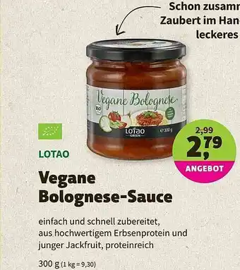 Biomarkt Lotao Vegane Bolognese-sauce Angebot