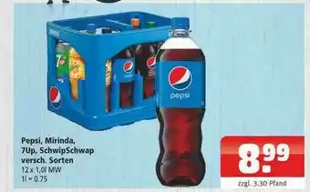 Getränkehaus Pepsi, Mirinda, 7up, Schwipschwap Angebot